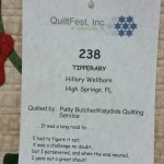 Jax QuiltFest 1st Place Quilt and Quilter Certificate
